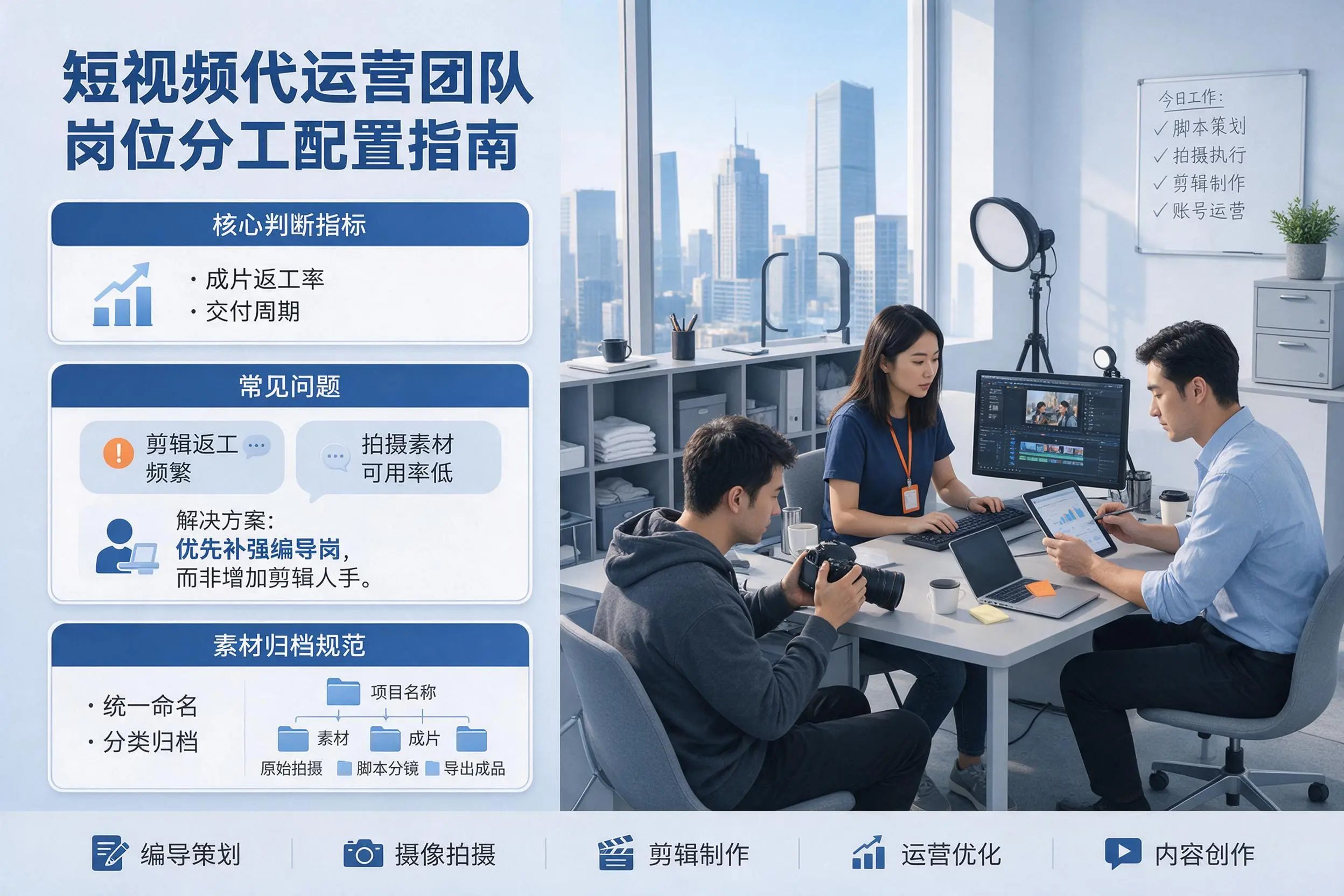 短视频代运营团队如何配置?平凉企业岗位分工科普说明