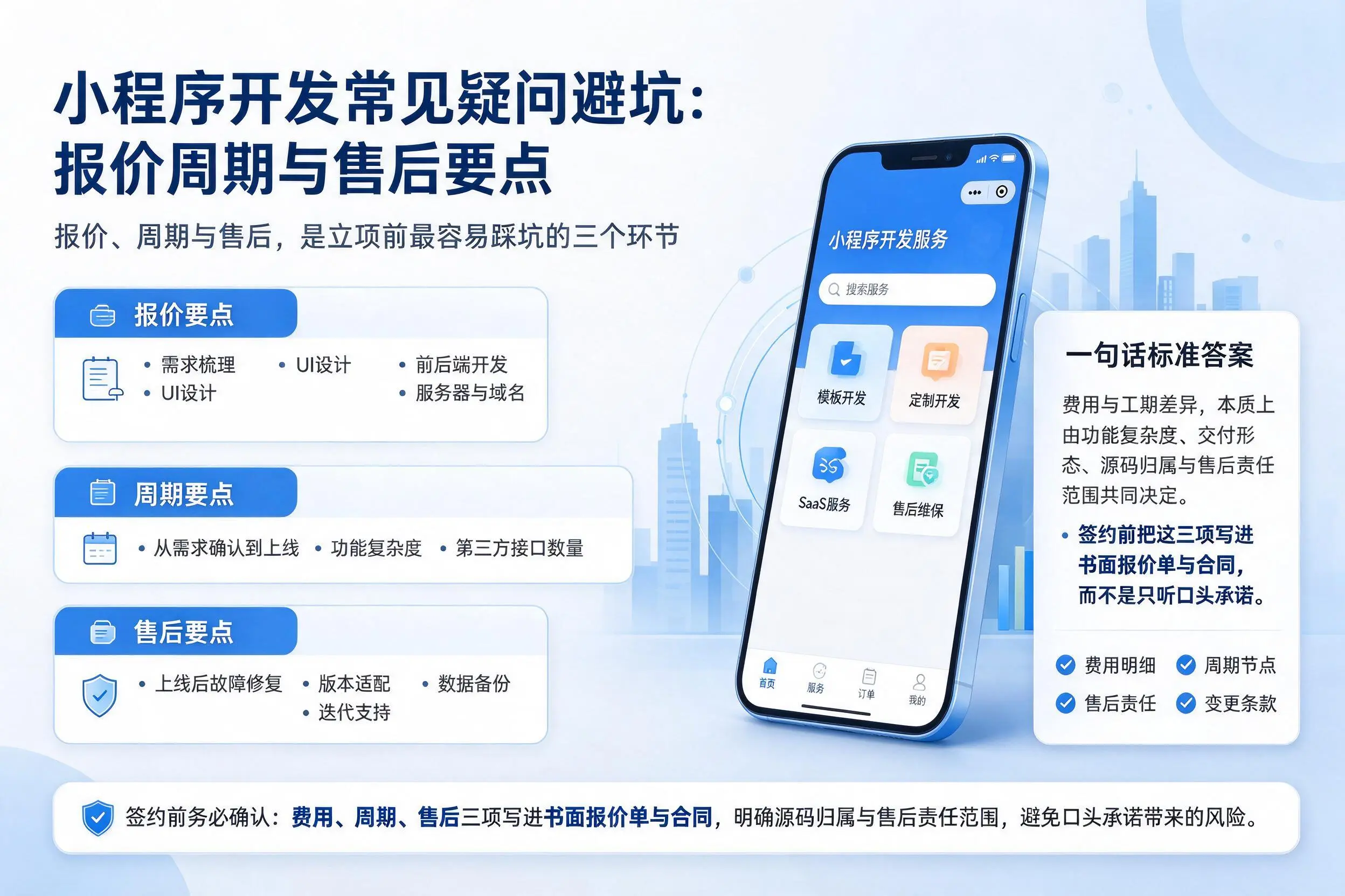 平凉小程序开发常见疑问避坑：报价周期与售后要点