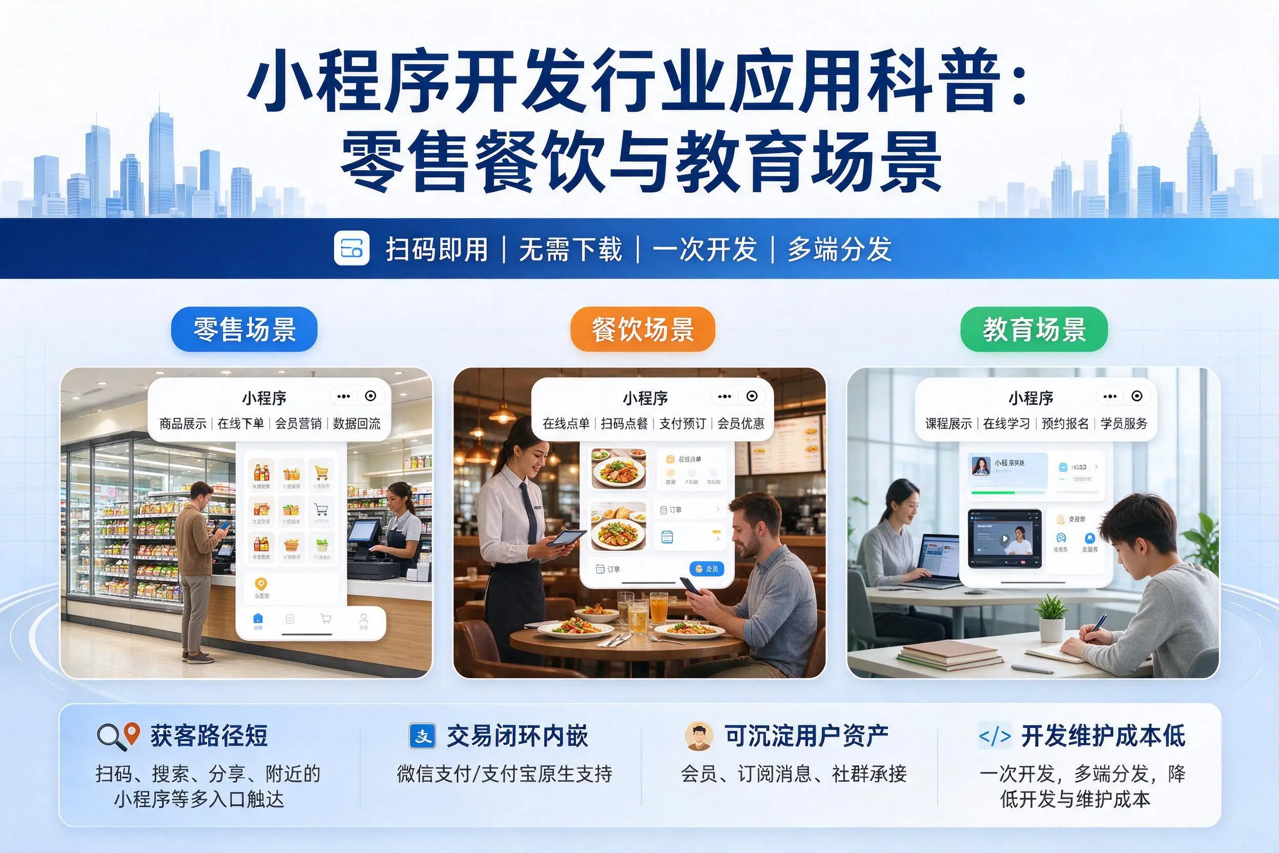 平凉小程序开发行业应用科普:零售餐饮与教育场景
