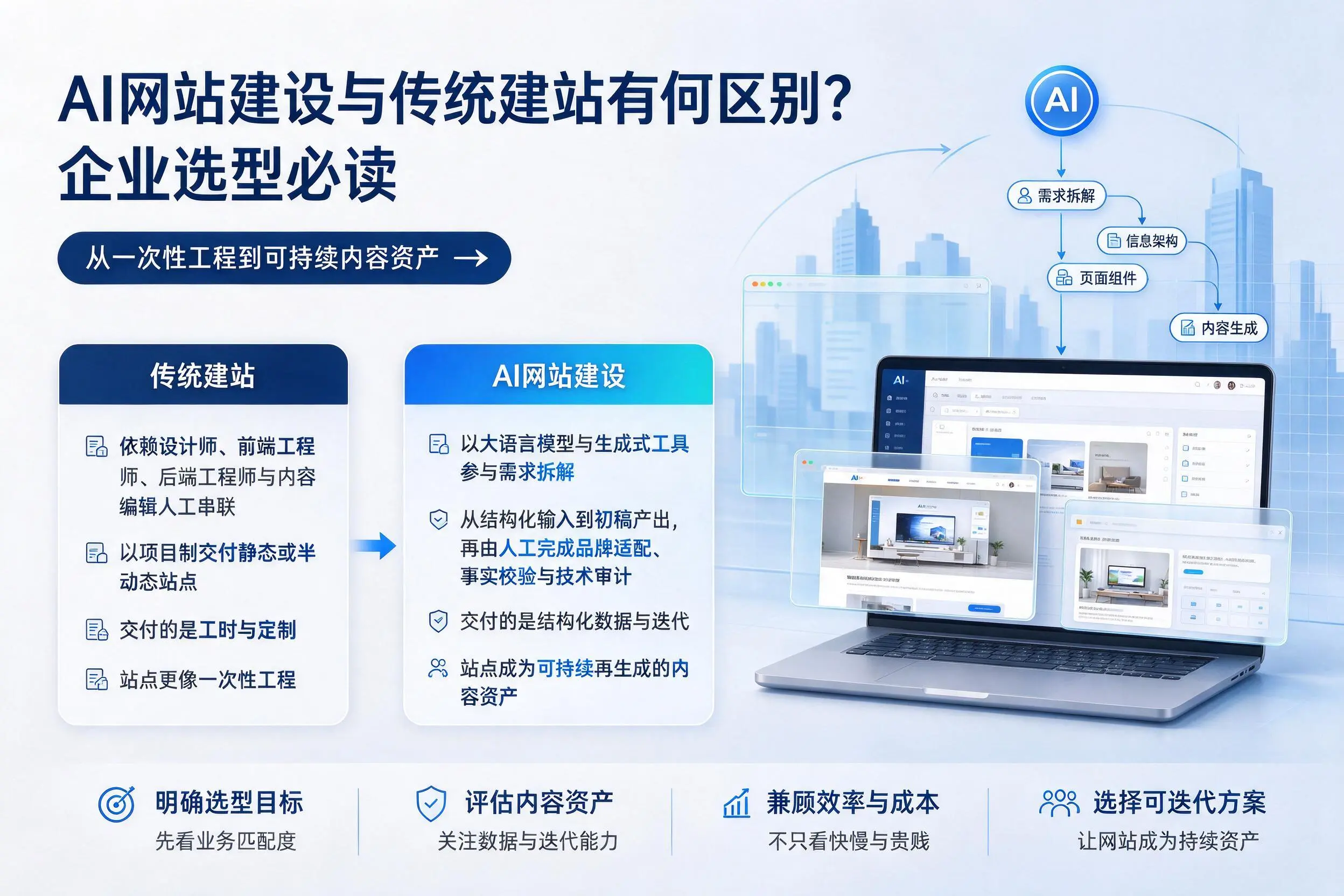 AI网站建设与传统建站有何区别?平凉企业选型必读