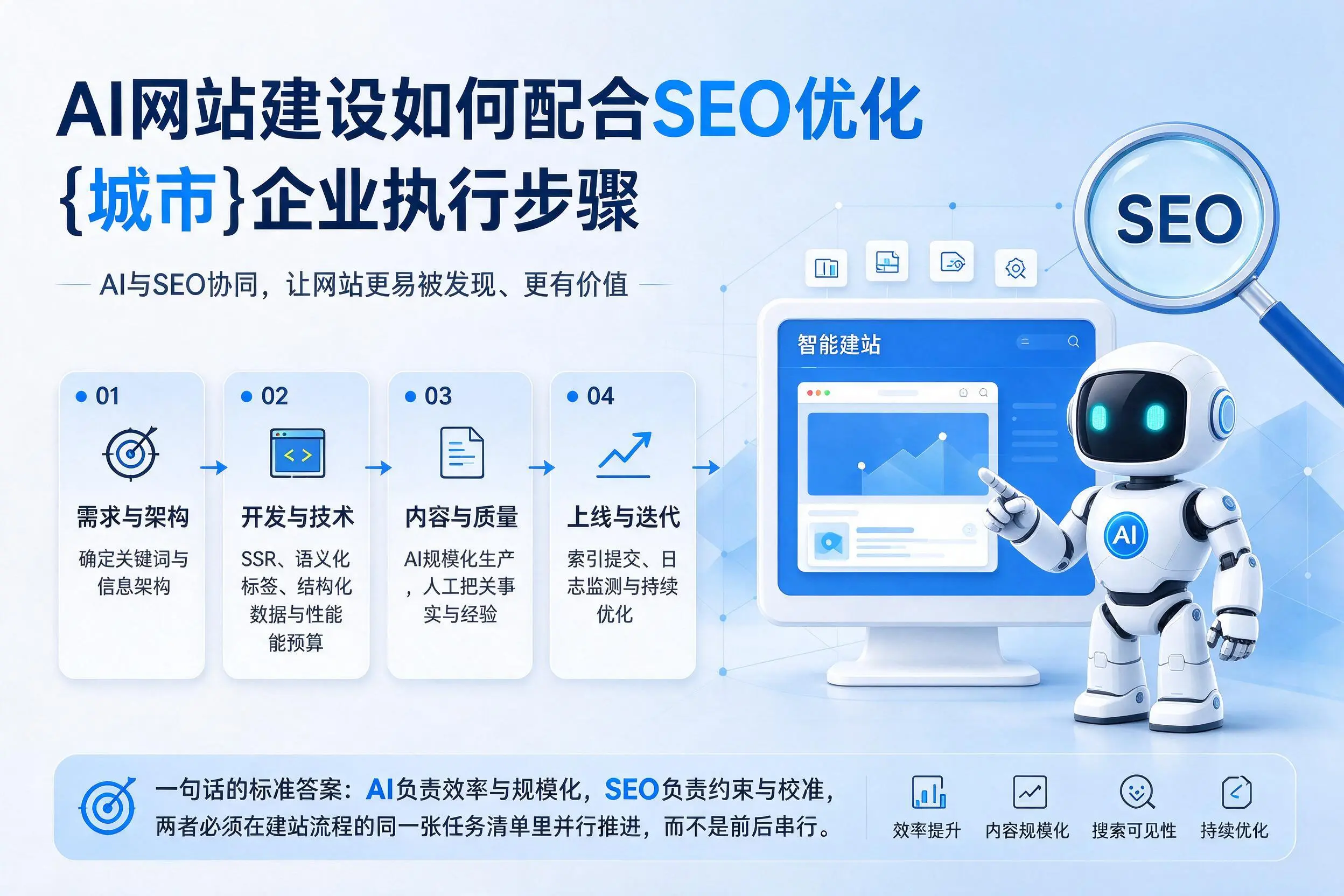 AI网站建设如何配合SEO优化，平凉企业执行步骤