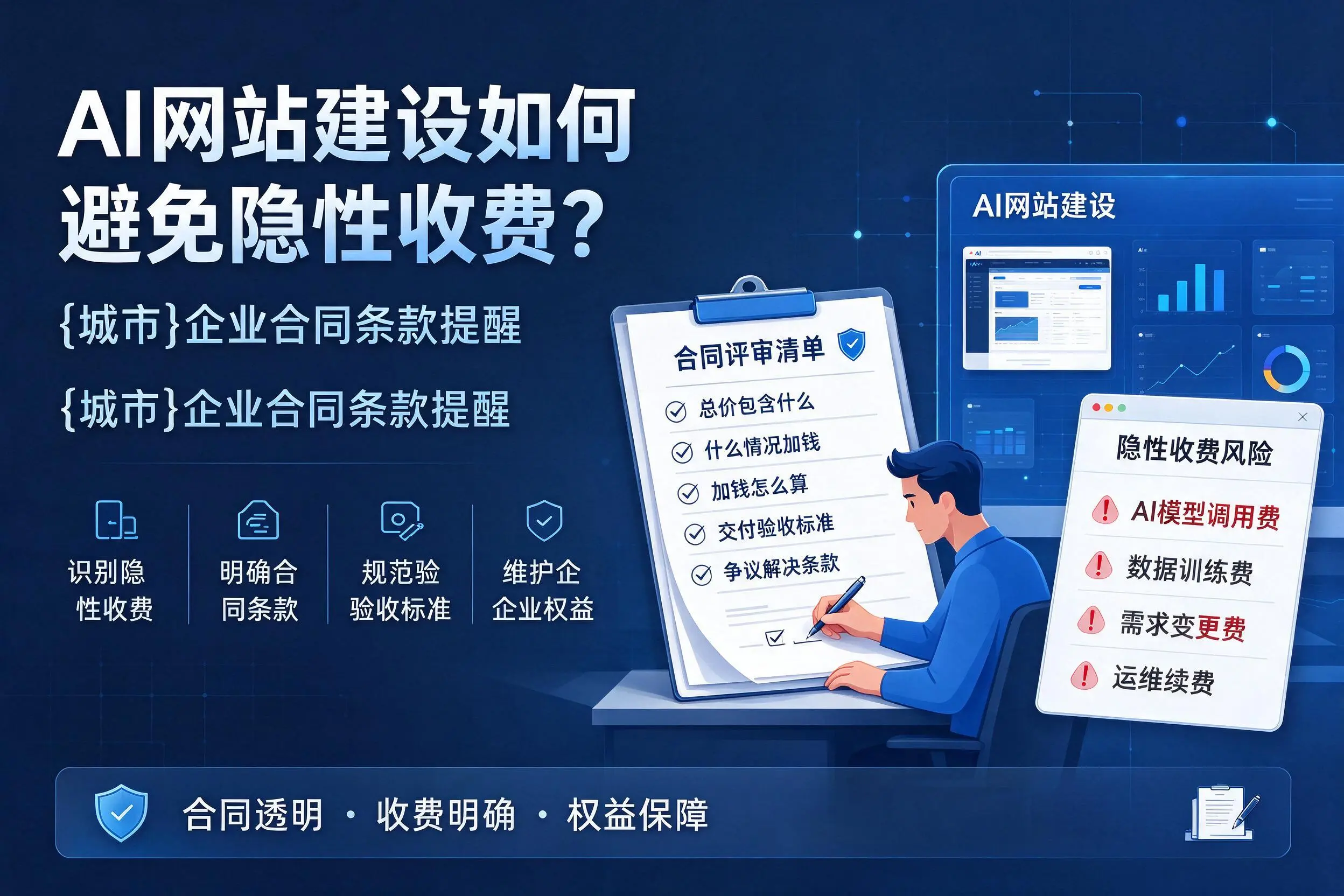 AI网站建设如何避免隐性收费?平凉企业合同条款提醒